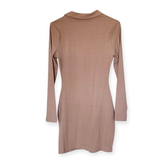 Long Sleeve Ribbed Knit Shirtdress - Picture 2 of 5